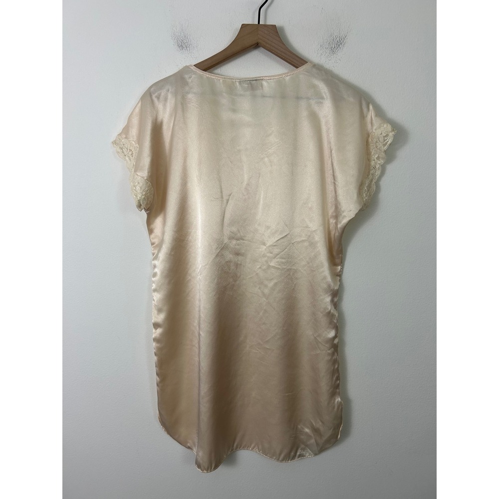Vintage Victoria's Secret PS Gold Label Short Nightgown Satin Lace Champagne - Picture 2 of 7